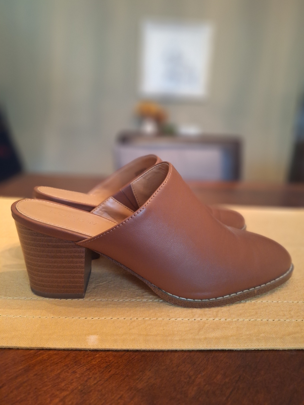 J. Crew Women's Brown Slip-On Block Heel Mules 8.5